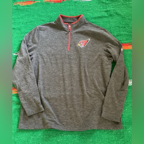 Majestic Other - Arizona Cardinals NFL Mens 1/4 Zip Lightweight Fleece Gray Big Size 2XL